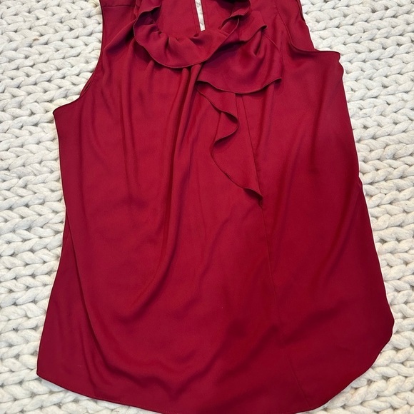 Ann Taylor Maroon Short Sleeve Top Sz L - Picture 2 of 5